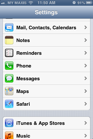 Setting up email in iPhone - Step 1