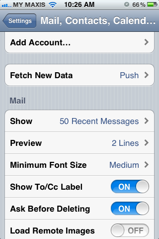 Setting up email in iPhone - Step 2