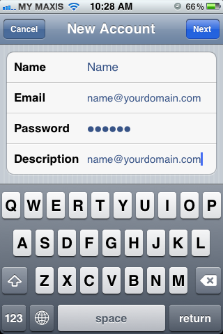 Setting up email in iPhone - Step 5