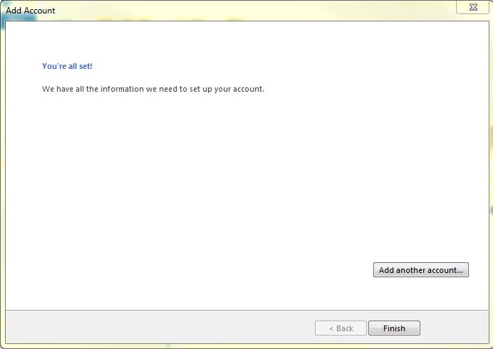 Setting up email in Microsoft Outlook 2013 - Step 6