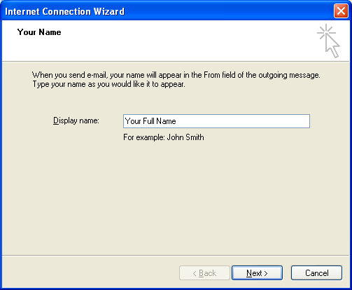 Setting up email in Outlook Express - Step 3