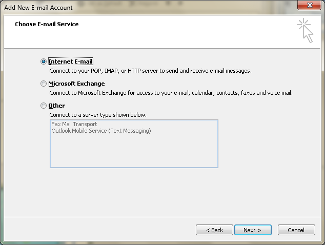 Setting up email in Microsoft Outlook - Step 6