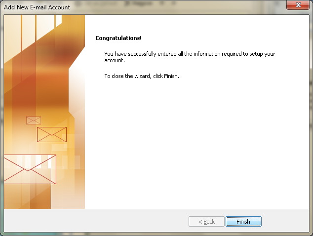Setting up email in Microsoft Outlook - Step 12