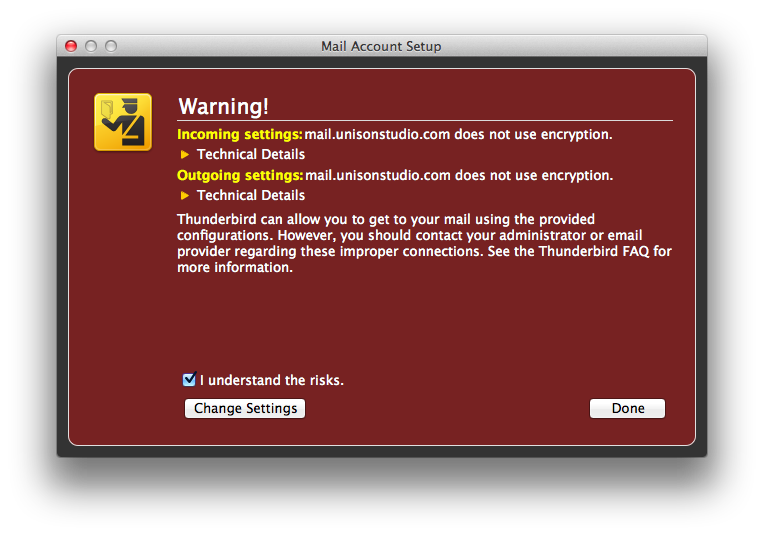 Setting up email in thunderbird - Step 4