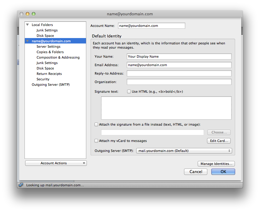 Setting up email in thunderbird - Step 5