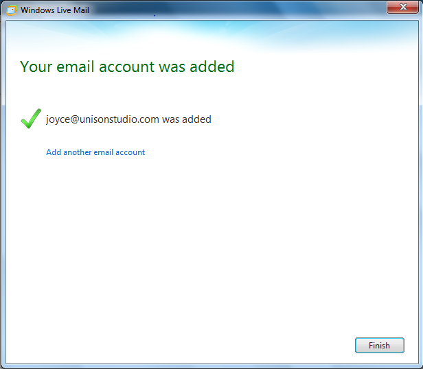 Setting up email in Windows Live Mail - Step 4