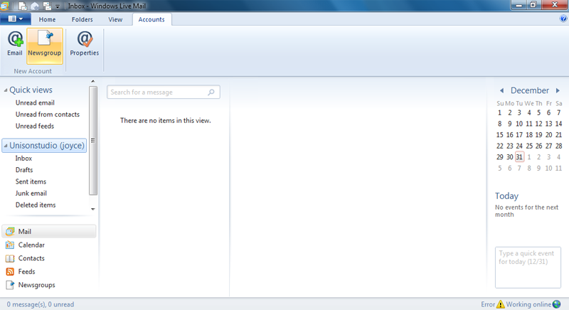 Setting up email in Windows Live Mail - Step 5