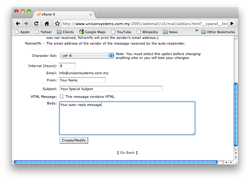 How to setup email autoreply